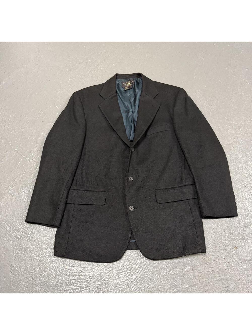 Vintage Made In USA Double RL RRL Black Wool Blazer Sports Coat